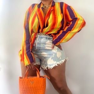 Vintage colorful striped blazer